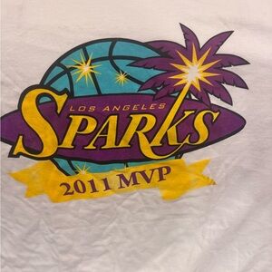 White Graphic T-Shirt - Purple & Yellow LA Sparks NWOT